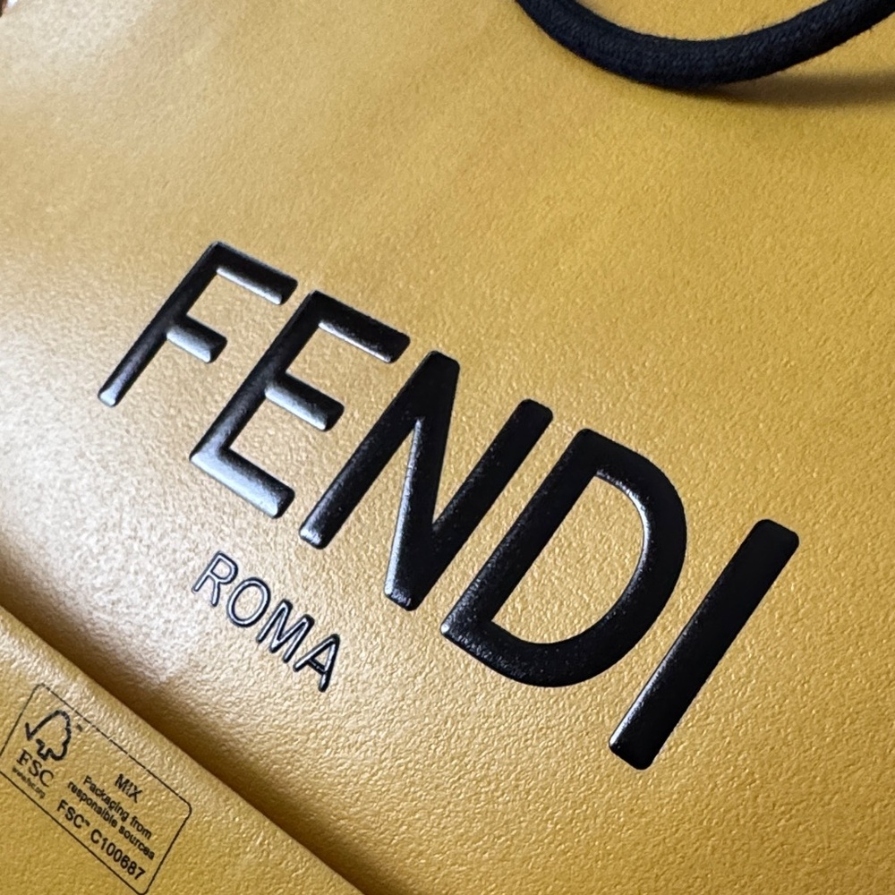 FENDI Roma Mustard Yellow Tote Gift Bag